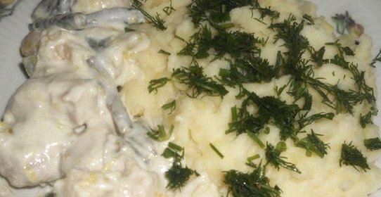 Индейка с фасолью в сливочном соусе