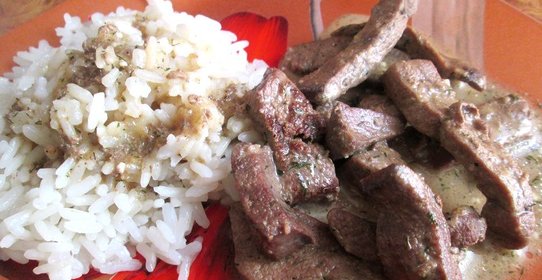 Печень в соевом соусе и сметане