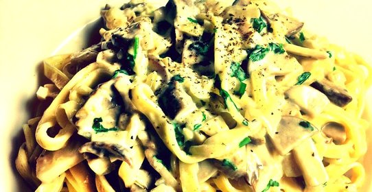 Паста с белыми грибами