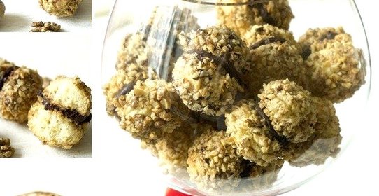 Печенье-шары с шоколадной начинкой