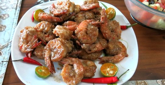 Креветки в сливочном соусе (Butter prawns)
