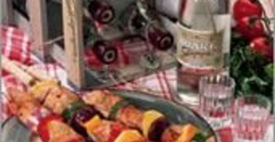 Шашлык из индейки с овощами