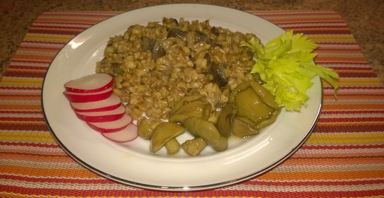 Полба с грибами