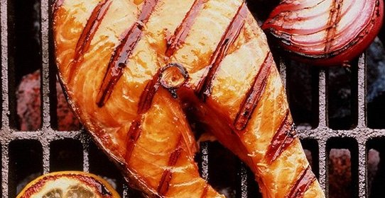 Шашлык из семги на решетке