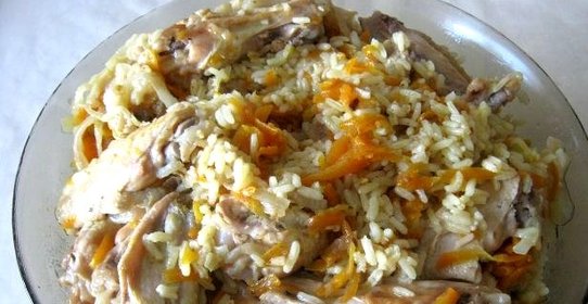 Плов с куриными крылышками