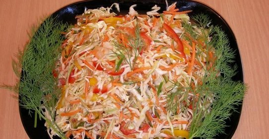 Салат из капусты с болгарским перцем по корейски