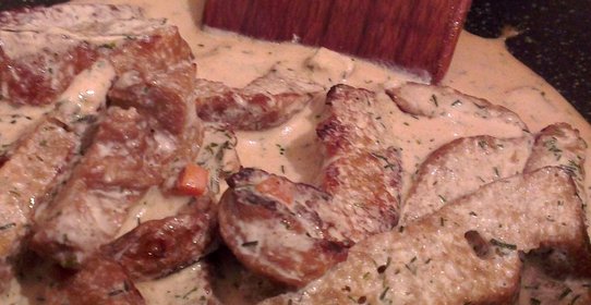 Сейтан в сливочном соусе