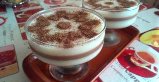 Слоеное молочно-шоколадное желе