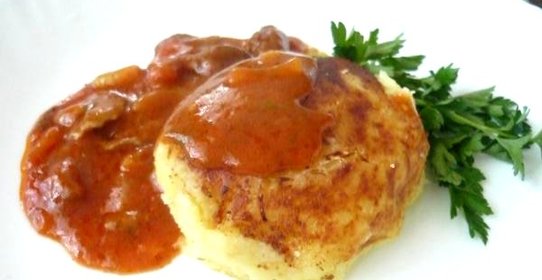 Постные картофельные зразы с капустой