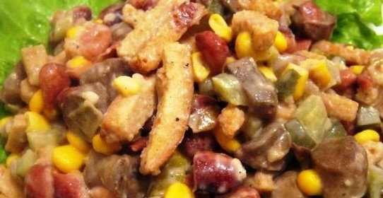 Салат с фасолью отварной