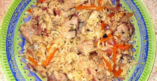 Свинина с рисом и овощами