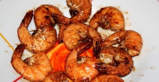 Креветки в соевом соусе жареные