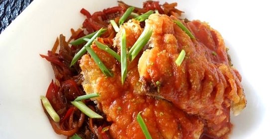 Карп по-китайски с овощами