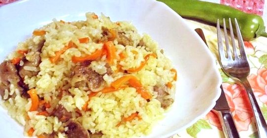 Плов из куриных желудков