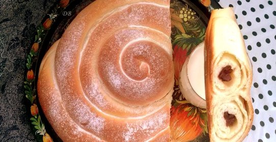 Пирог Улитка с вишней