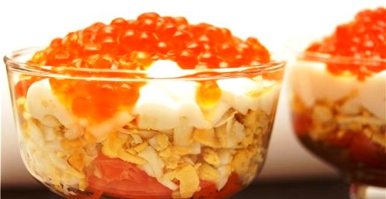 Салат с красной икрой