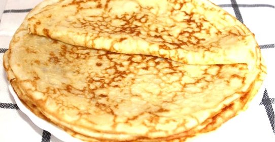Блины со сливками без дрожжей