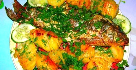 Запеченный карп в духовке
