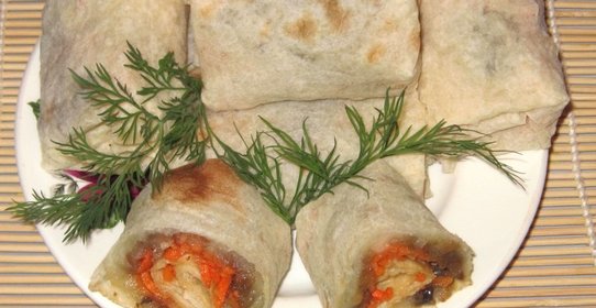 Мини-рулеты из лаваша