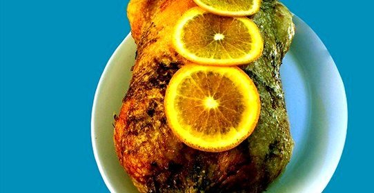 Утка, жаренная с апельсинами