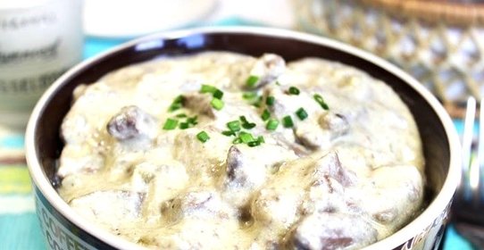 Печень индейки со сметаной