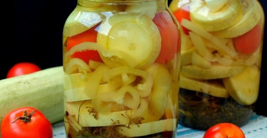Маринованные кабачки с болгарским перцем
