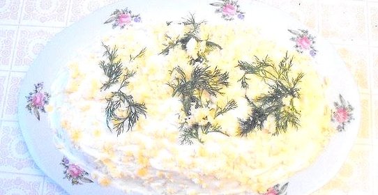 Салат Мимоза с сельдью