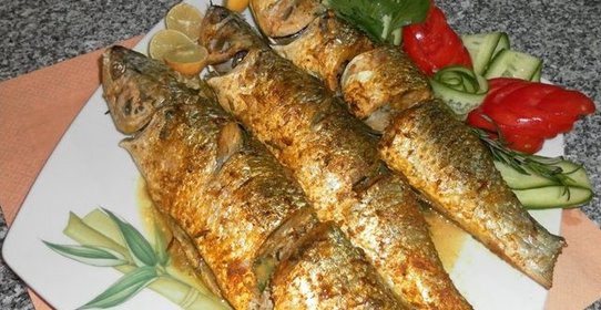 Кефаль, запеченная в духовке