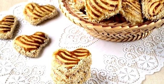 Кунжутное печенье со сгущёнкой