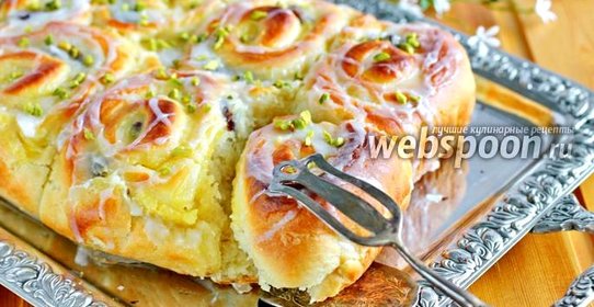 Творожные улитки с пудингом