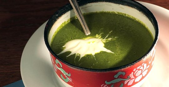 Крем-суп из шпината и кресс-салата