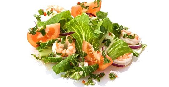 Салат пак-чой с креветками