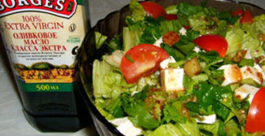 Салат с баклажанами и с сыром фета