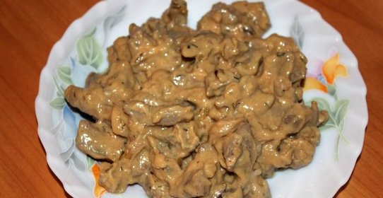 Печень по-строгановски в мультиварке