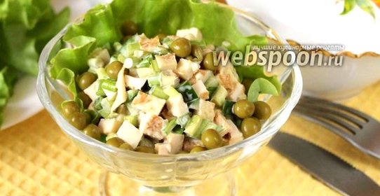 Салат с черемшой и горошком