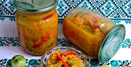 Салат из зеленых помидоров на зиму