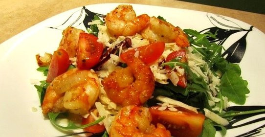 Руккола с креветками