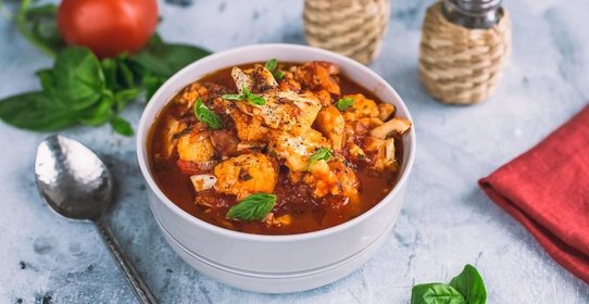 Цветная капуста с помидорами