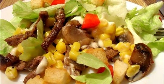 Вкусный салат с опятами