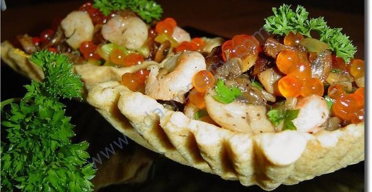 Порционный салат в тарталетках Калейдоскоп