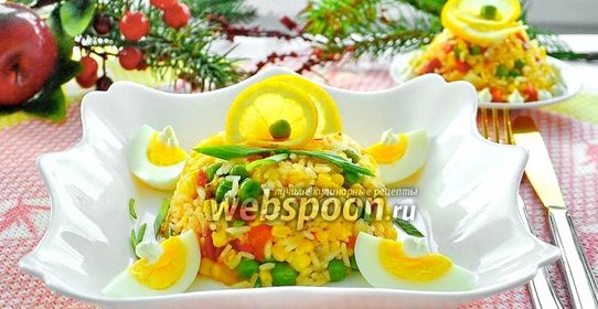 Тёплый салат с овощами и рисом «Краски лета»