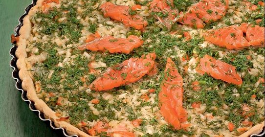 Французский киш с рисом и лососем