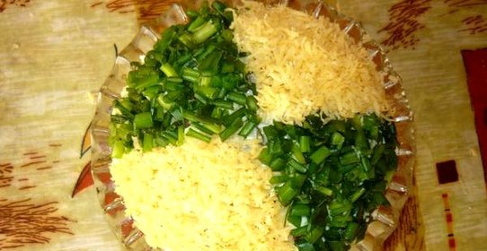 Салат грибы и ветчина