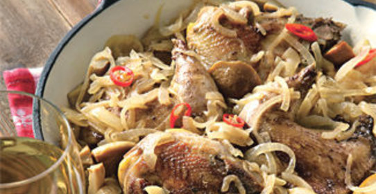 Жареный фазан с грибами