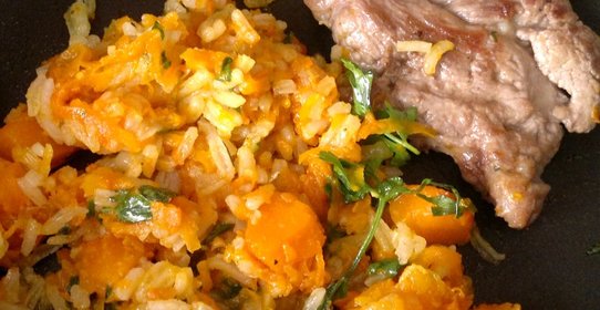 Тыквенный чатни с рисом и бараниной