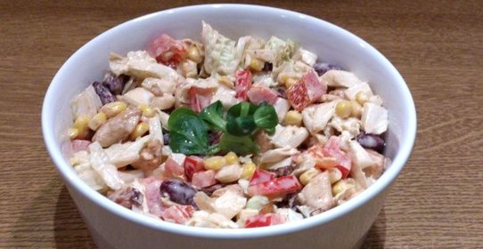 Мясной салат с болгарским перцем