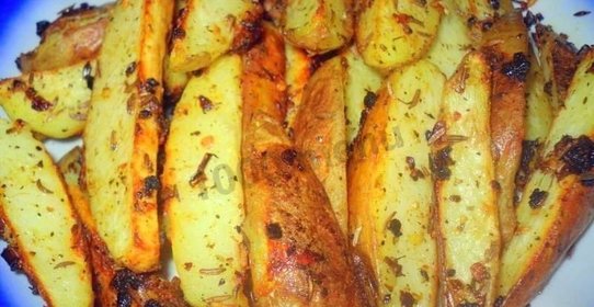 Постный картофель по деревенски