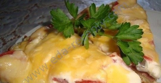 Ленивая пицца на сковороде на сметане и майонезе