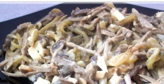 Салат с сердцем и грибами