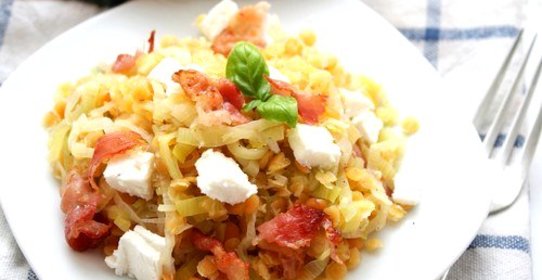 Салат из чечевицы с луком